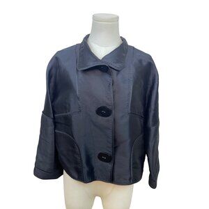 Carlisle Women's Black Cropped Jacket With 3-Button Front Sz 10